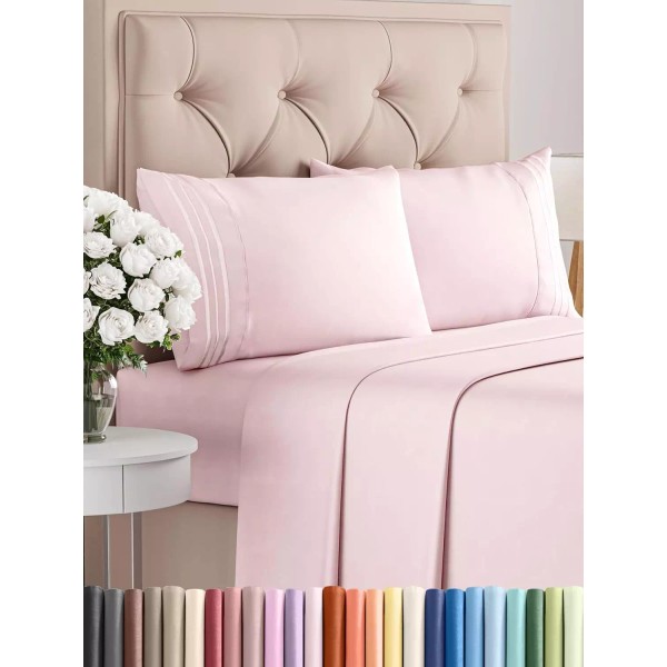 Full Size 4 Piece Sheet Set - Comfy Breathable &