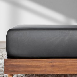 California Design Den Twin XL Fitted Sheet Only, Soft 100% Cotton Sateen, Deep Pocket, Durable All-Around Elastic, Head/Foot Side Indicators, Twin XL Cotton Fitted Sheet (Grey)