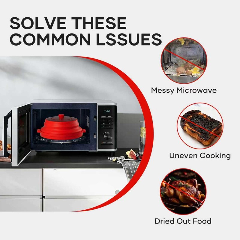 2 in 1 Microwave Splatter Cover for Food with Anti-scald