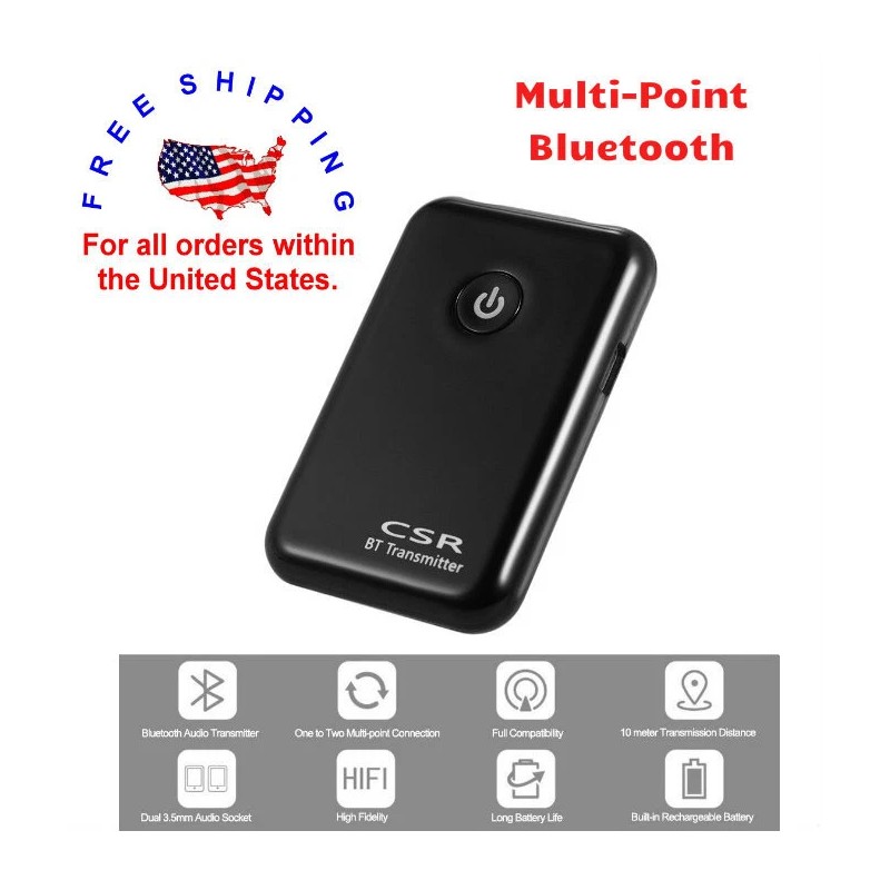 Naptronics 2in1 Wireless USB 4.2 Bluetooth Receiver TV, Music AUX