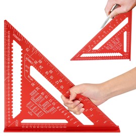 Zythrem Speed Square 12 Inch Rafter Square Metric Carpenters Square Aluminum Carpenters Roofing Square Builders Framing Square Triangle Ruler Protractor for Woodworking Angle Measuring Marking