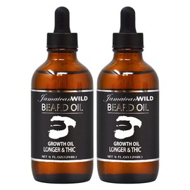 Jamaican Wild Beard Oil Growth Oil Longer&Thic (Black) 4oz (Pack of 2)