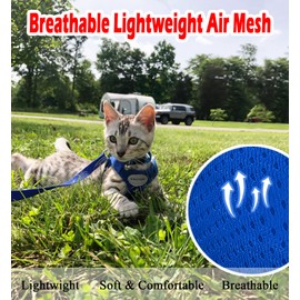 Cat Harnesses and Puppy Harness with Leashes Set, Escape Proof Cat Harness, Adjustable Reflective Soft Mesh Vest Fit Puppy Kitten Rabbit Ferrets's Outdoor Harness