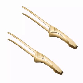 LLiKZio Barbecue Tongs, Stainless Steel, For Camping, Barbecues, Condiments, Cooking, Frying Food, Pasta (Set of 2), 9.4 inches (24 cm), Floating Tip, Slim, Easy to Grip, Non-Slip Treatment