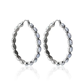 Bohemian Turquoise Geometric C Shape Drop Dangle Earrings Ethnic Hoop Colorful for Women Girls Statement Western Cowgirl Tribal Boho Jewelry, Stone, Turquoise