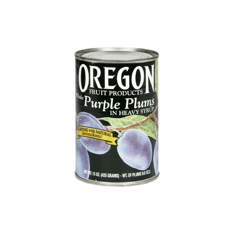 Oregon Fruit Purple Plums, 15-ounces (Pack of8)