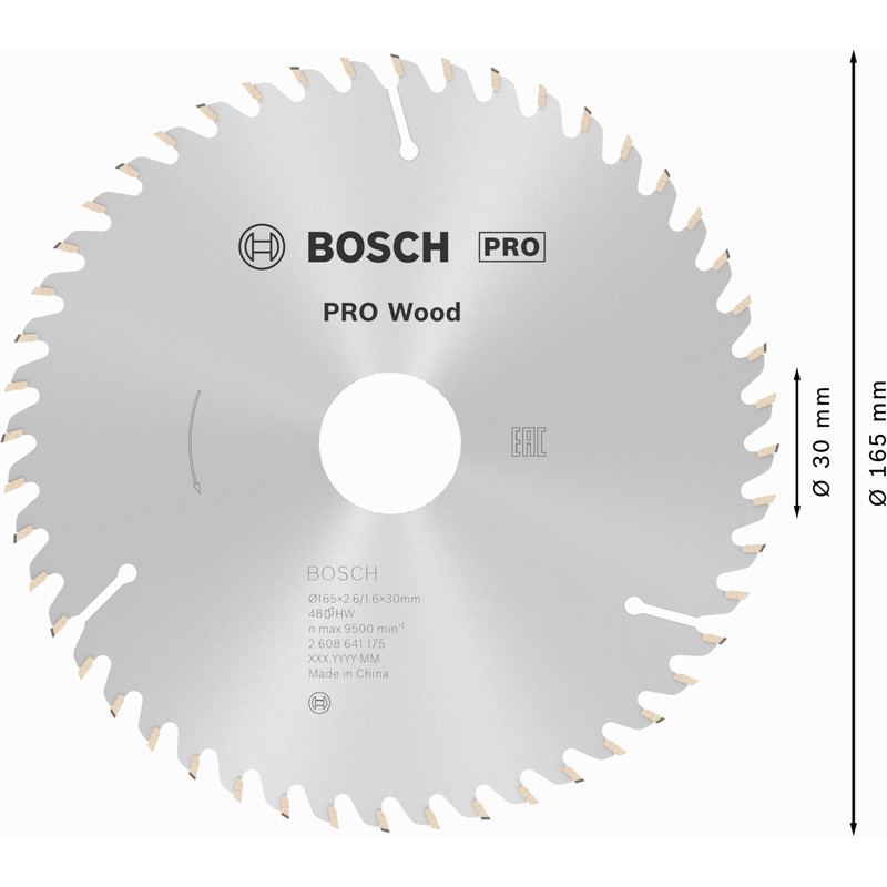 Bosch Professional circular saw blade Optiline Wood (for wood, 165