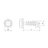 Osato 545-296 Drill Screws, Hex, 0.2 inches (6 mm) x