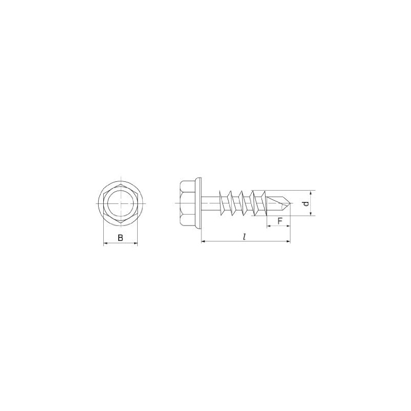 Osato 545-296 Drill Screws, Hex, 0.2 inches (6 mm) x