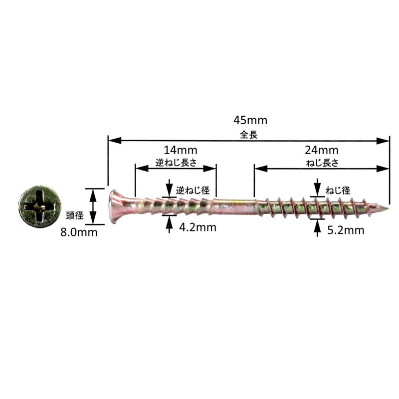 Dundribis Frame Adjustment Screws, 1.8 inches (45 mm), No. 24,