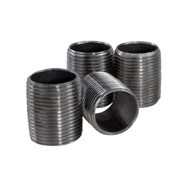 Supply Giant 1200NPBA Malleable Black Pipe Assortment Kit, 60 Pipes Fittings For All Your DIY Projects, Threaded Steel Pipe Nipples 3/4 Inch(Pack Of 60)