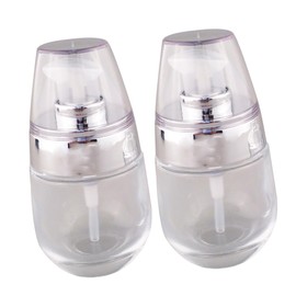 WOONEKY 2pcs Travel Toiletry Bottles Refillable Pump Bottles Storage Holder Makeup Containers Portable Dispenser Easy to Open Close