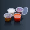 200 Pack 1 oz Clear Plastic Containers with Lids -