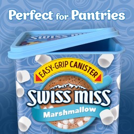Swiss Miss Hot Cocoa Drink Mix, Milk Chocolate with Marshmallows, 21.59 oz Easy-Grip Canister