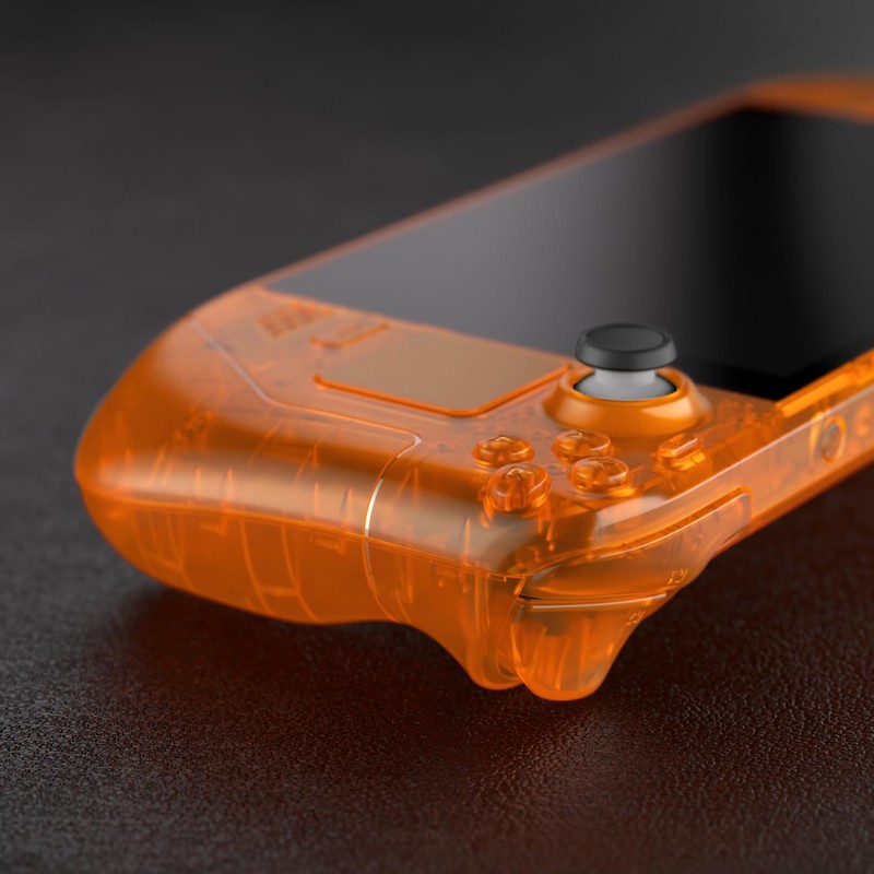 eXtremeRate Clear Orange Custom Faceplate Back Plate Shell for Steam