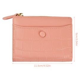 Amexo Women's Small Purse PU Leather Small Purse Mini Short Women's Purse Small Wallet with Zip Coin Compartment Card Slots, black, Modern