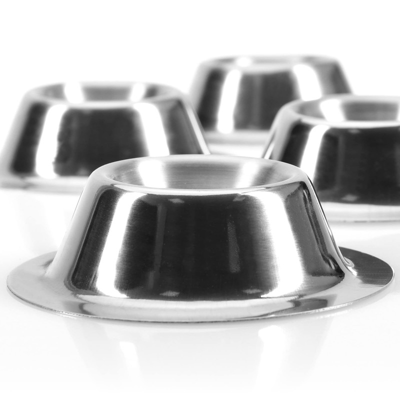 com-four® 12 x Stainless Steel Egg Cups – Elegant Heat-Insulating