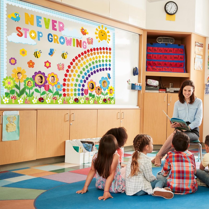 Spring Bulletin Board Decorations - 168Pcs Spring Classroom Decorations Spring