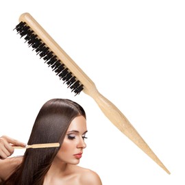 Three Row Teasing Brush | Bristle Hairbrush Comb Nylon Teasing Brush - 3 Row Comb Salon Brushes for Natural Hair, Fine Hair Tail Combs for All Hair Types Defining