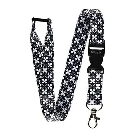ROLSELEY Fashion Lanyard neck strap In Black & White with metal clip Clover