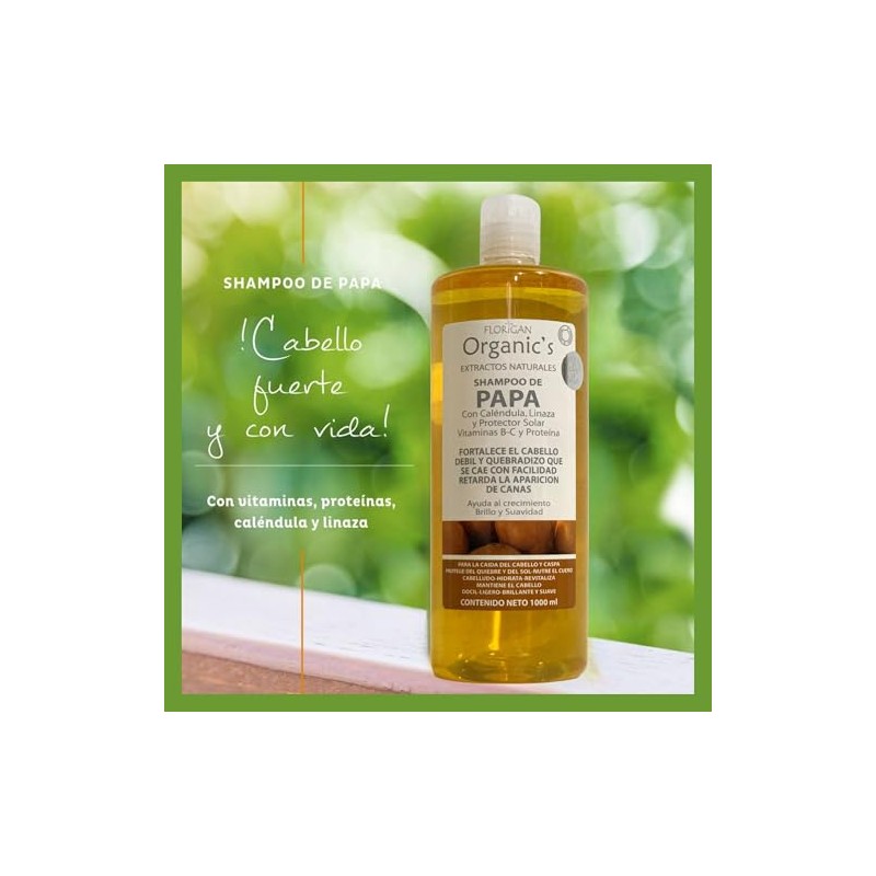 FLORIGAN Shampoo Fortalecedor de PAPA con Vitaminas y Proteínas 1lt.