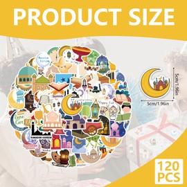 Premium Ramadan Stickers - 120 Different Eid Mubarak Stickers - Perfect Ramadan Decoration and Eid Mubarak Box Decoration