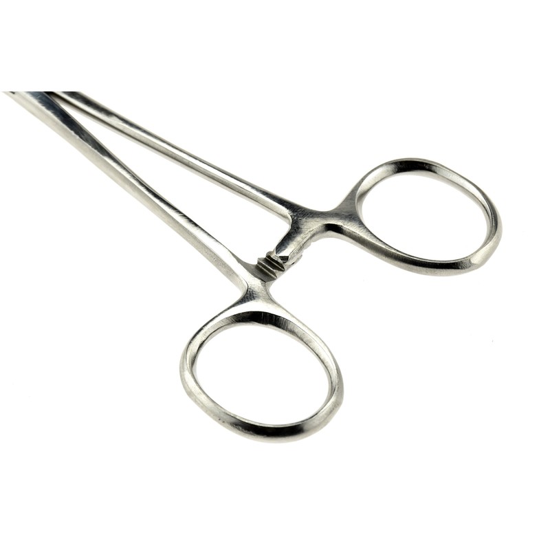SE 5-1/2" Stainless Steel Self-Locking Straight Forceps - 655FS