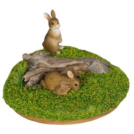 Uvia H23387 Mini Set of 3 Bunnies 3 x 3.5 x 2.2 inches (9 x 9 x 5.7 cm) Doll Figurine Figurine Figurine Animal Garden Decoration Realistic Cute Mouse