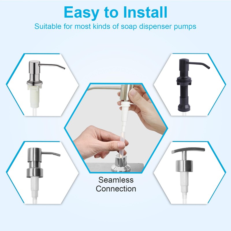 Yunlihua Soap Dispenser Extension Tube Kit, 47" Long Under Sink