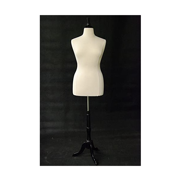 (JF-F14/16W+BS-02BKX) Size 14-16 White Female Dress Form Mannequin Plus Size