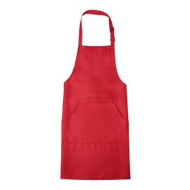 sourcing map Kitchen Cooking Aprons 82x68cm Adjustable Bib Waterproof Long Ties Chef Apron with 2 Pockets for Men Women Chef, Red