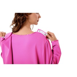 voeeron voeeron Hospital Gowns for Women Tear Away Snap Open Back Long Sleeve Patient Gown Soft Adaptive Clothes With Pockets (Pink,XL)