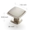 Ravinte 25 Pack Brushed Nickel Kitchen Cabinet Square Knob Single