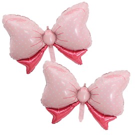 Elaliyi Bow Balloons Pink Bow Balloons Bowtie Foil Balloons Jumbo Bow Balloons for Wedding, Baby Shower, Kids Theme Party Balloons Party Gift Decoration