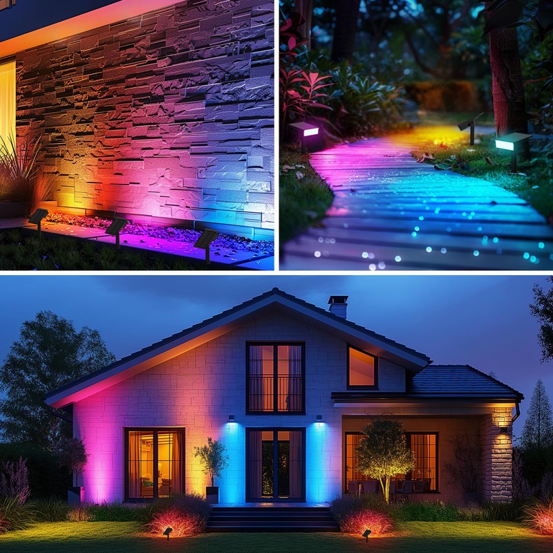 Consciot Solar Spot Lights Outdoor, Adjustable 170° Solar Outdoor Light,