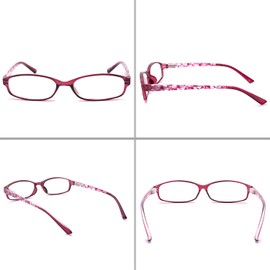 BOSAIL Pack of 4 blue light filter glasses for women, spring hinge, good glasses, high quality
