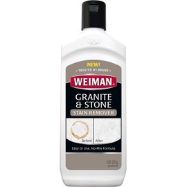 Weiman Quitamanchas de granito y piedras, 10 onzas, quitamanchas para alimentos, café, vino tinto, tinta, moho, manchas de aceite
