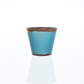 Glass Flower Pot Vintage Blue 8 cm Diameter 9 cm Sandra Rich