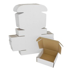 ELAZEKES 5x5x2 Shipping Box 25 Pack, Small Gift Box Cardboard Boxes Jewelry Mailers for Small Business White Lightweight Flat Cute Packaging Mailing Literature Box