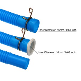 MECCANIXITY Universal Air Conditioner Drain Hose 18mm ID 5.3ft Thickened with Clamp for AC Units Washing Machine, Blue Pack of 3
