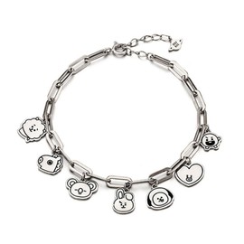 Mshion Women's Stainless Steel Bracelets Charm Bracelet Pendant Link Jewelry