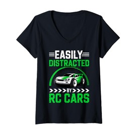 Womens RC Car Art for Men Women Kids Remote Control RC Car Lovers V-Neck T-Shirt