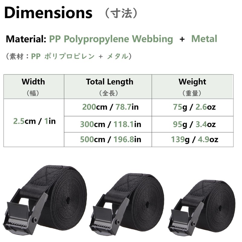 JEELAD Cargo Tightening Belt, Multi-Purpose, Fastening Belt, Cable Tie, Packing