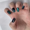 Cats Eye Press on Nails Black Green Gradient Fake Nails