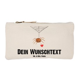 Mr. & Mrs. Panda Personalisierte Schminktasche Spinne Agathe Liebe Größe S Klein - Personalisierte Geschenke, Liebesgeschenk, Federmappe mit Namen,