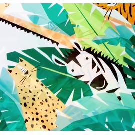 Multicolor Animal Safari Plastic Table Cover - 54" x 84" - Perfect for Jungle, Zoo & Wildlife-Themed Kids Birthdays, Baby Showers & Parties - 1 Pc.