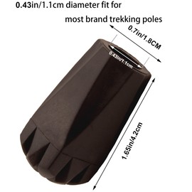 Trekking Poles Tips Set - Pack of 6 to 8 Replacement Rubber Trek Tips Protectors Fit Most Walking Hiking Sticks - 11 mm Diameter by HAPLUSTAR