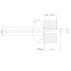 3mm x 14mm Blind Pop Rivet Countersunk Head Aluminium/Steel Shaft