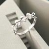 Harry and Henry 3Pcs Bow Rings for Women Silver Ribbon