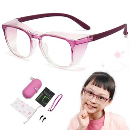 GOKEI Pollen Prevention Glasses, For Kids, 3 - 14 Years Old, Double-Sided Anti-Fog, Blue Light Cut, Pollen Glasses, Anti-Fog, Pollen Glasses, Anti-Fog, For Children, Pollen Protection, Purple
